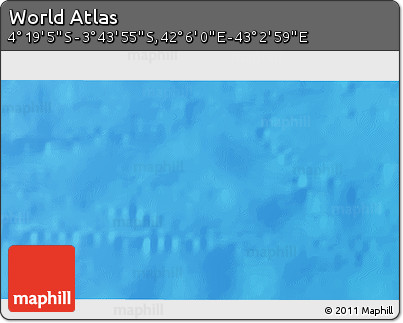 Physical 3D Map of the Area around 4° 1' 30" S, 42° 34' 30" E