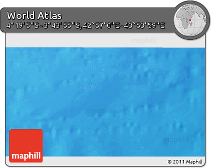 Physical 3D Map of the Area around 4° 1' 30" S, 43° 25' 29" E