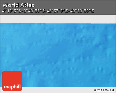 Physical 3D Map of the Area around 4° 1' 30" S, 43° 25' 29" E