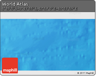 Physical 3D Map of the Area around 4° 1' 30" S, 43° 25' 29" E