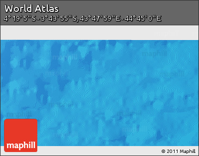 Physical 3D Map of the Area around 4° 1' 30" S, 44° 16' 29" E