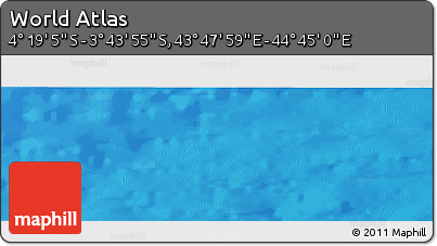 Physical Panoramic Map of the Area around 4° 1' 30" S, 44° 16' 29" E