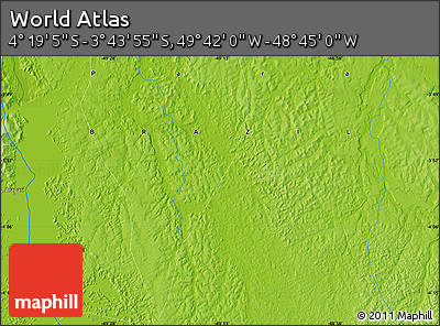 Physical Map of the Area around 4° 1' 30" S, 49° 13' 30" W