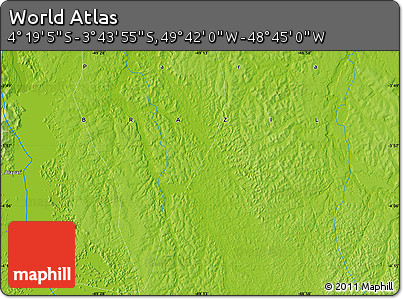 Physical Map of the Area around 4° 1' 30" S, 49° 13' 30" W