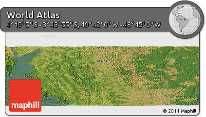 Satellite Panoramic Map of the Area around 4° 1' 30" S, 49° 13' 30" W