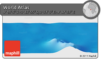 Physical Panoramic Map of the Area around 4° 1' 30" S, 4° 19' 30" E