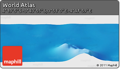 Physical Panoramic Map of the Area around 4° 1' 30" S, 4° 19' 30" E