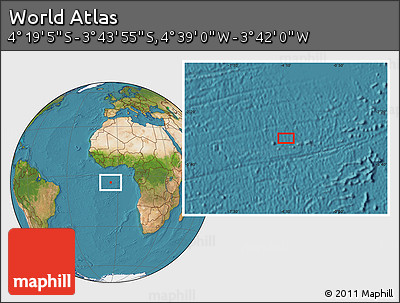 Satellite Location Map of the Area around 4° 1' 30" S, 4° 10' 30" W