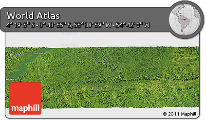 Satellite Panoramic Map of the Area around 4° 1' 30" S, 55° 10' 29" W