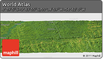 Satellite Panoramic Map of the Area around 4° 1' 30" S, 55° 10' 29" W