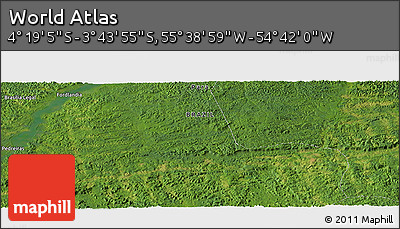 Satellite Panoramic Map of the Area around 4° 1' 30" S, 55° 10' 29" W