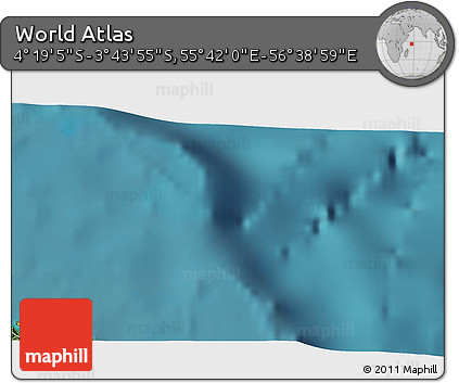 Satellite 3D Map of the Area around 4° 1' 30" S, 56° 10' 29" E