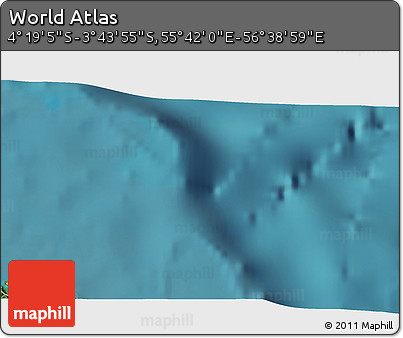 Satellite 3D Map of the Area around 4° 1' 30" S, 56° 10' 29" E