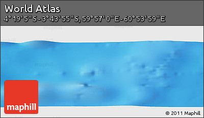 Physical Panoramic Map of the Area around 4° 1' 30" S, 60° 25' 29" E