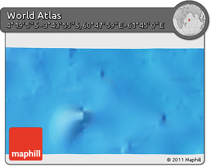Physical 3D Map of the Area around 4° 1' 30" S, 61° 16' 29" E