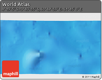 Physical 3D Map of the Area around 4° 1' 30" S, 61° 16' 29" E