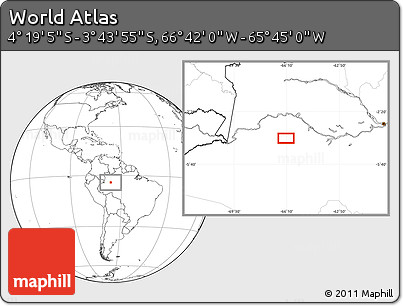 Blank Location Map of the Area around 4° 1' 30" S, 66° 13' 29" W