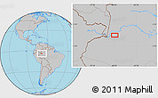 Gray Location Map of the area around 4° 1' 30" S, 68° 46' 30" W