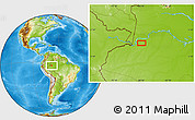 Physical Location Map of the area around 4° 1' 30" S, 68° 46' 30" W