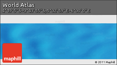 Physical Panoramic Map of the Area around 4° 1' 30" S, 6° 1' 30" E