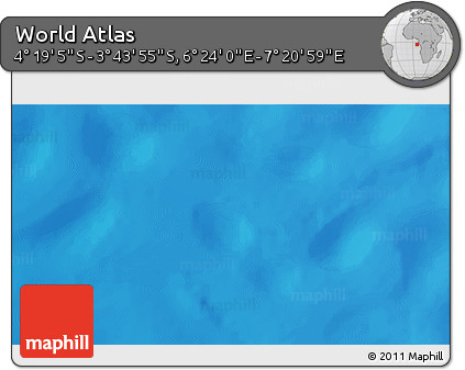 Physical 3D Map of the Area around 4° 1' 30" S, 6° 52' 30" E