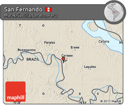 Shaded Relief Map of San Fernando