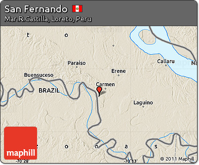 Shaded Relief Map of San Fernando