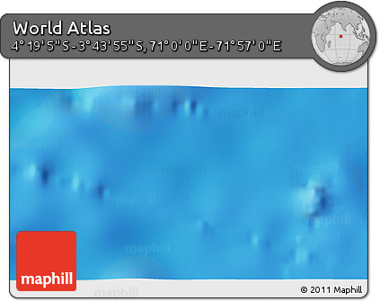 Physical 3D Map of the Area around 4° 1' 30" S, 71° 28' 29" E