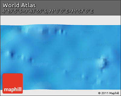 Physical 3D Map of the Area around 4° 1' 30" S, 71° 28' 29" E