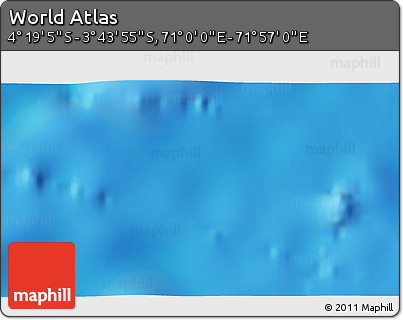 Physical 3D Map of the Area around 4° 1' 30" S, 71° 28' 29" E