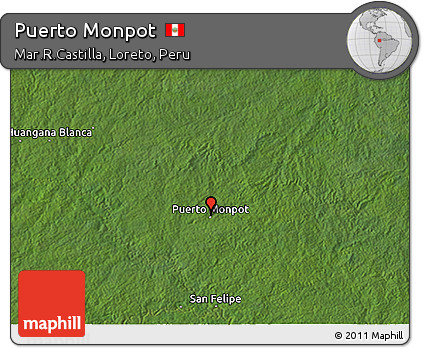 Satellite 3D Map of Puerto Monpot