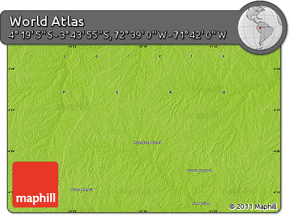 Physical Map of the Area around 4° 1' 30" S, 72° 10' 30" W
