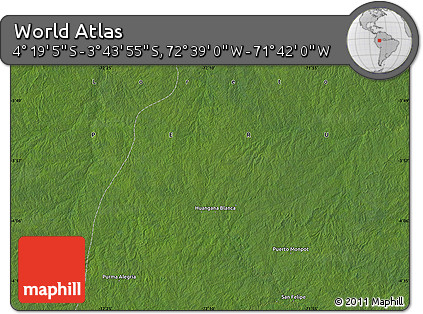 Satellite Map of the Area around 4° 1' 30" S, 72° 10' 30" W