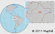 Gray Location Map of the area around 4° 1' 30" S, 74° 43' 29" W