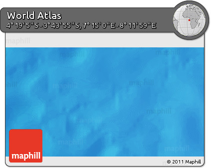 Physical 3D Map of the Area around 4° 1' 30" S, 7° 43' 29" E