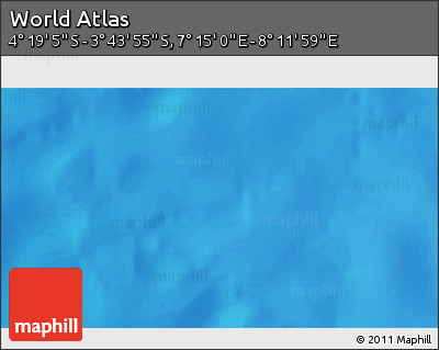 Physical 3D Map of the Area around 4° 1' 30" S, 7° 43' 29" E