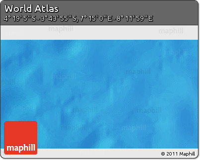 Physical 3D Map of the Area around 4° 1' 30" S, 7° 43' 29" E