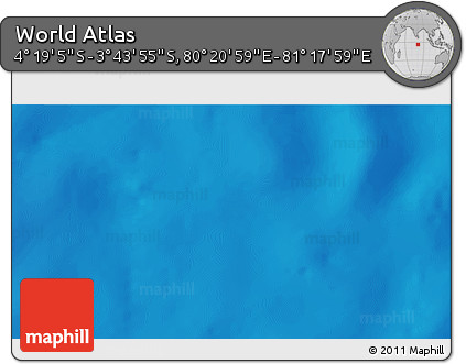 Physical 3D Map of the Area around 4° 1' 30" S, 80° 49' 29" E