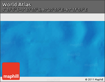 Physical 3D Map of the Area around 4° 1' 30" S, 80° 49' 29" E