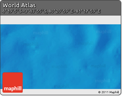 Physical 3D Map of the Area around 4° 1' 30" S, 80° 49' 29" E