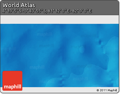 Political 3D Map of the Area around 4° 1' 30" S, 81° 40' 30" E