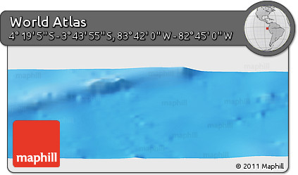 Shaded Relief Panoramic Map of the Area around 4° 1' 30" S, 83° 13' 29" W