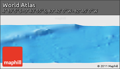 Shaded Relief Panoramic Map of the Area around 4° 1' 30" S, 83° 13' 29" W