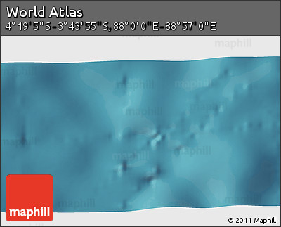 Satellite 3D Map of the Area around 4° 1' 30" S, 88° 28' 29" E