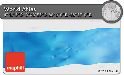 Physical Panoramic Map of the Area around 4° 1' 30" S, 88° 28' 29" E