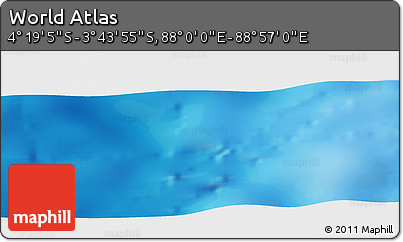 Physical Panoramic Map of the Area around 4° 1' 30" S, 88° 28' 29" E