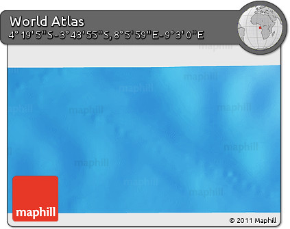 Physical 3D Map of the Area around 4° 1' 30" S, 8° 34' 29" E