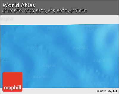Physical 3D Map of the Area around 4° 1' 30" S, 8° 34' 29" E