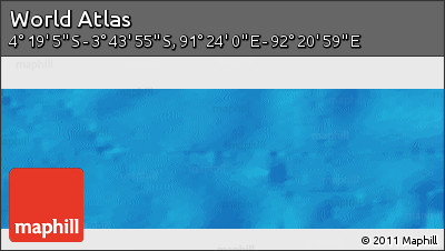 Physical Panoramic Map of the Area around 4° 1' 30" S, 91° 52' 30" E