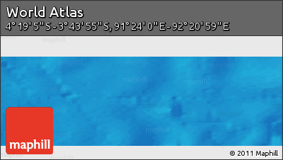 Shaded Relief Panoramic Map of the Area around 4° 1' 30" S, 91° 52' 30" E